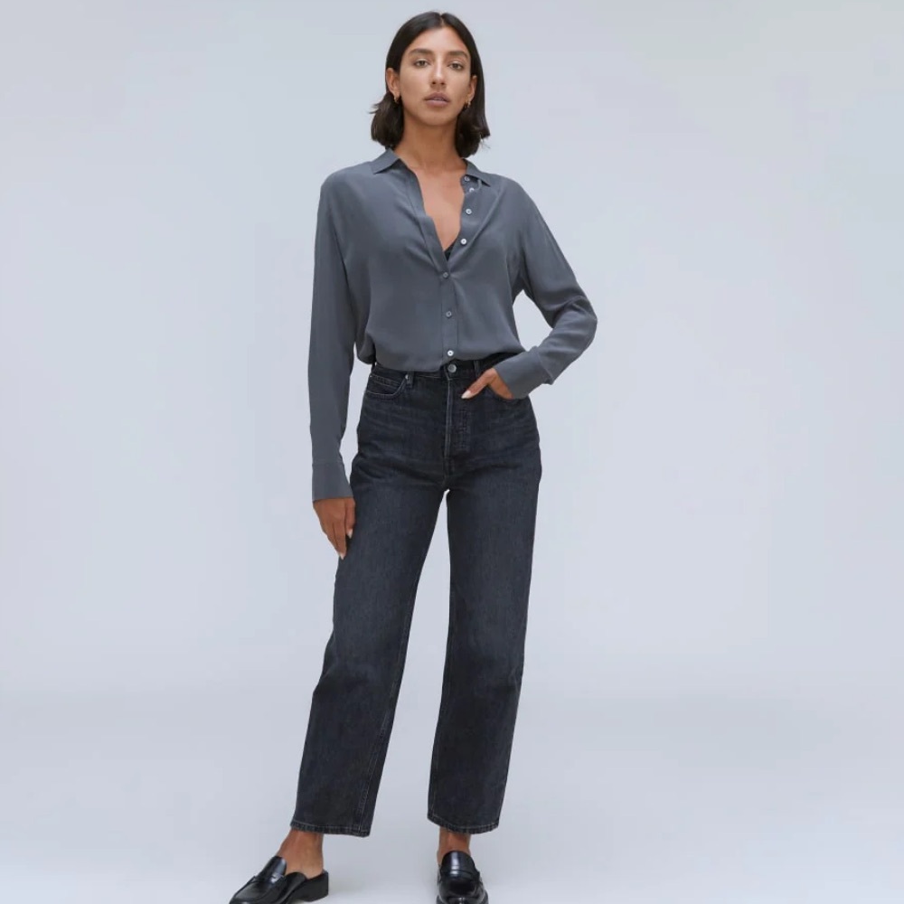 Everlane 90s Way-High Jean in Worn-in Black